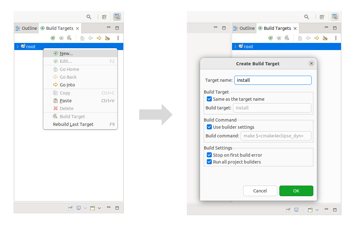 cmake4eclipse build variable