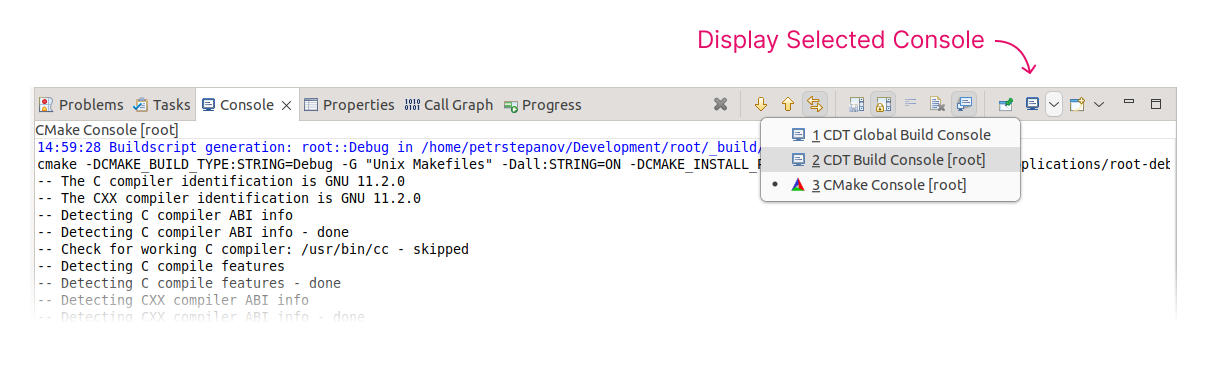 cmake4eclipse build variable